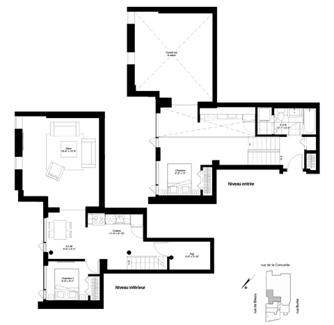 floor plan of the upper floors of the house
